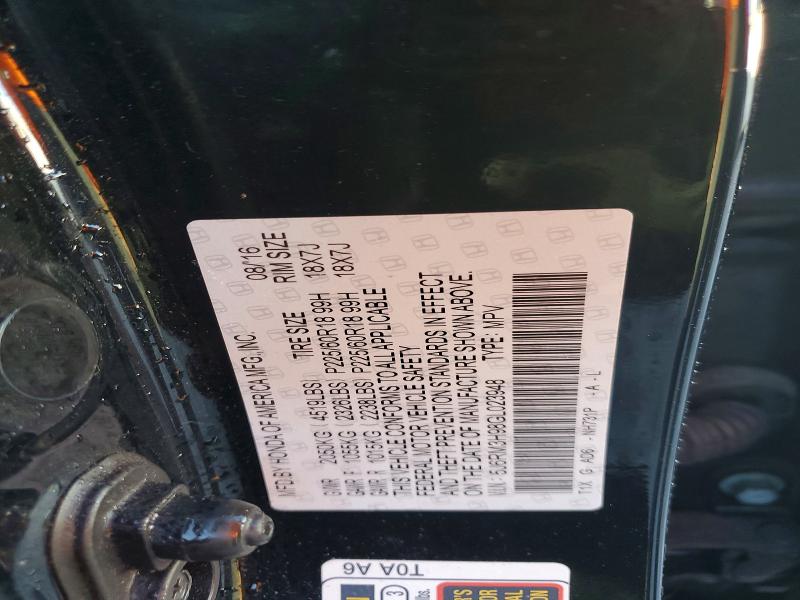 Aukcja sprzedaży 2016 Honda Cr-v, vin: 5J6RM3H98GL023948, numer aukcji: 68537136