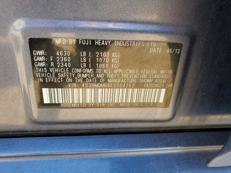 2014 Subaru Legacy მანქანა იყიდება აუქციონზე, vin: 4S3BMDM66E2004262, აუქციონის ნომერი: 68400646