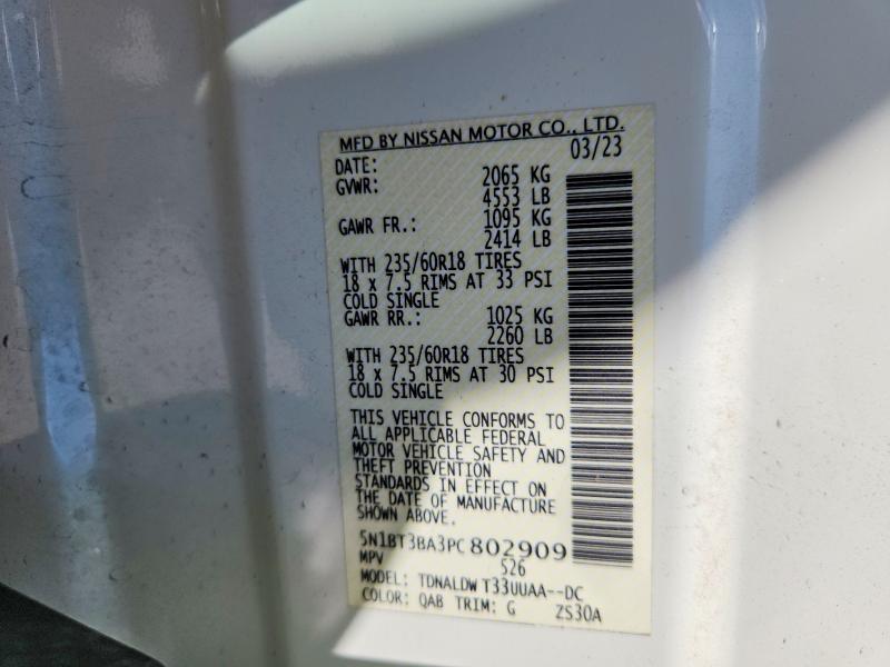 Aukcja sprzedaży 2023 Nissan Rogue, vin: 5N1BT3BA3PC802909, numer aukcji: 70878656