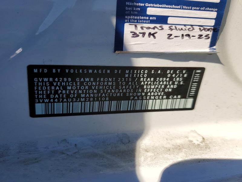 Продажа на аукционе авто 2018 Volkswagen Gti, vin: 3VW447AU3JM281108, номер лота: 71215066