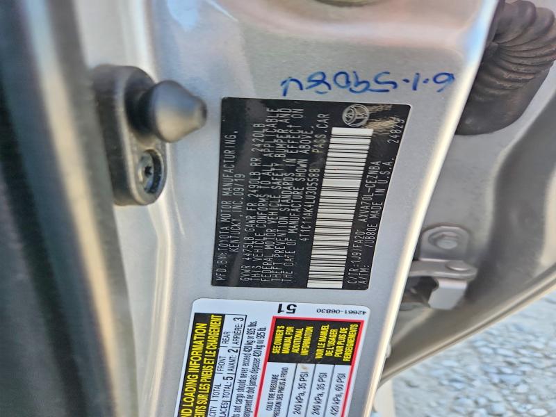 68477776 :رقم المزاد ، 4T1C11AK4LU305588 vin ، 2020 Toyota Camry مزاد بيع