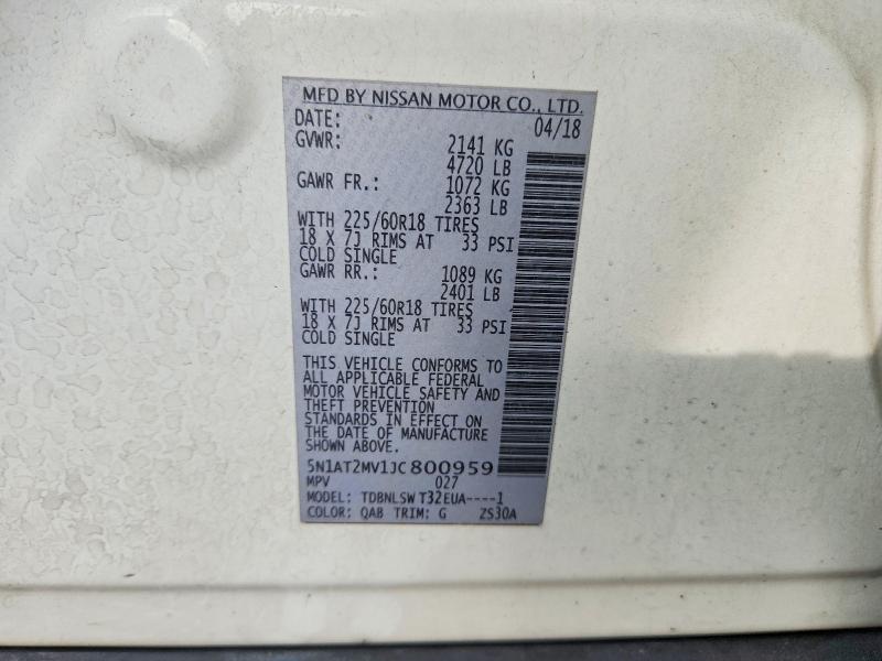 Продажа на аукционе авто 2018 Nissan Rogue, vin: 5N1AT2MV1JC800959, номер лота: 68816816