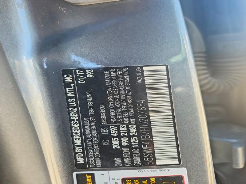 Aukcja sprzedaży 2017 Mercedes-benz C, vin: 55SWF4JB7HU207884, numer aukcji: 69824566