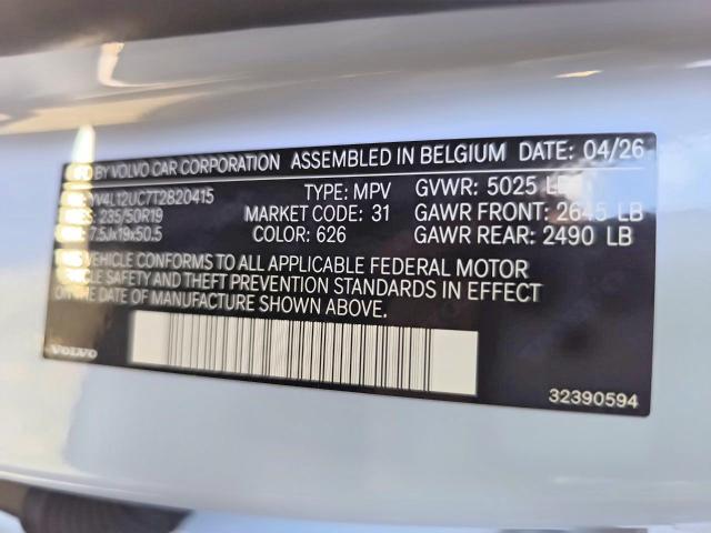 67752336 :رقم المزاد ، YV4L12UC7T2820415 vin ، 2026 Volvo Xc40 مزاد بيع