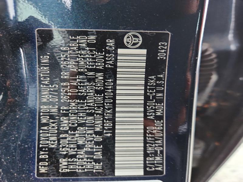 Aukcja sprzedaży 2015 Toyota Camry, vin: 4T1BF1FK1FU104404, numer aukcji: 70027136