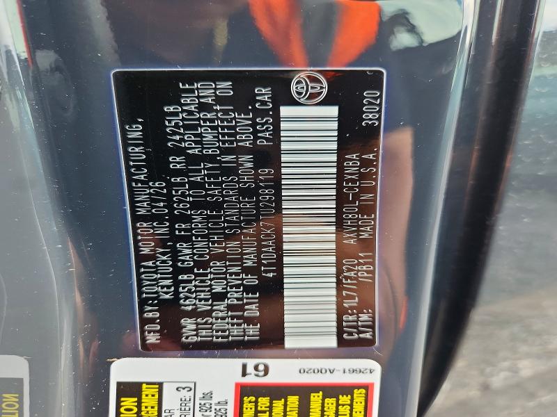 Aukcja sprzedaży 2026 Toyota Camry, vin: 4T1DAACK7TU298119, numer aukcji: 69115506