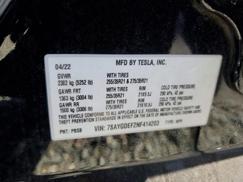 Aukcja sprzedaży 2022 Tesla Model Y, vin: 7SAYGDEF2NF414203, numer aukcji: 68689686