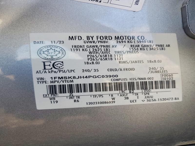 Продаж на аукціоні авто 2023 Ford Explorer, vin: 1FMSK8JH4PGC03900, номер лоту: 68791496