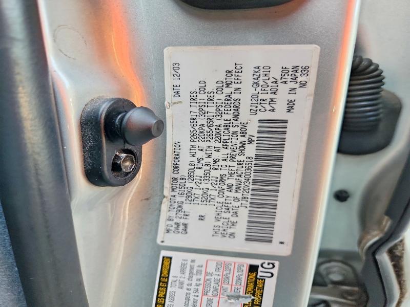 Продажа на аукционе авто 2004 Lexus Gx, vin: JTJBT20X340036518, номер лота: 67977896