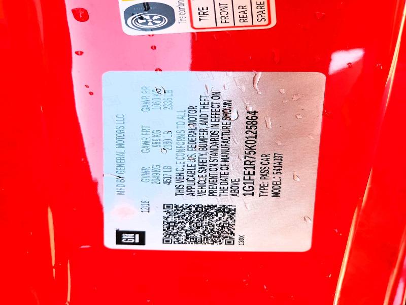 66836626 :رقم المزاد ، 1G1FE1R75K0125864 vin ، 2019 Chevrolet Camaro مزاد بيع