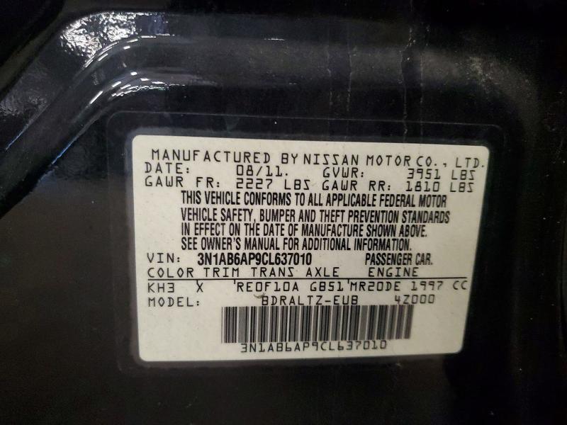 Aukcja sprzedaży 2012 Nissan Sentra, vin: 3N1AB6AP9CL637010, numer aukcji: 69893416