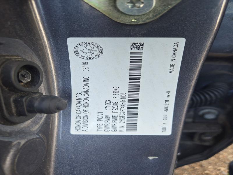 Aukcja sprzedaży 2019 Honda Civic, vin: 2HGFC2F74KH041006, numer aukcji: 67242256