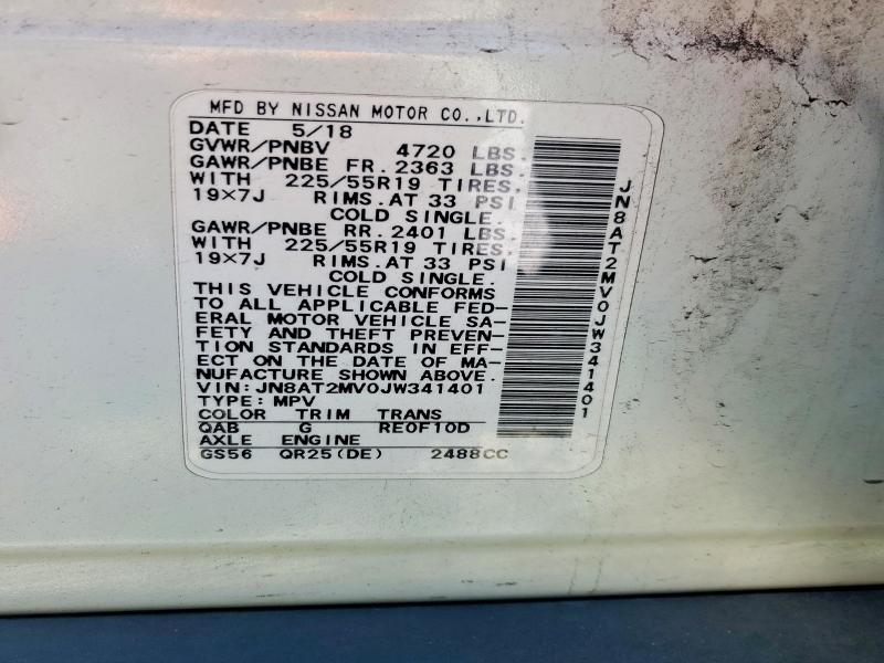 Aukcja sprzedaży 2018 Nissan Rogue, vin: JN8AT2MV0JW341401, numer aukcji: 69077726