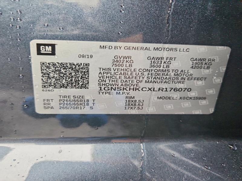 Aukcja sprzedaży 2020 Chevrolet Suburban, vin: 1GNSKHKCXLR176070, numer aukcji: 69702196