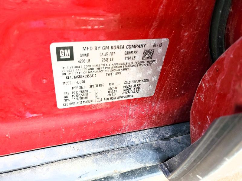 67264066 :رقم المزاد ، KL4CJASB6KB953814 vin ، 2019 Buick Encore مزاد بيع