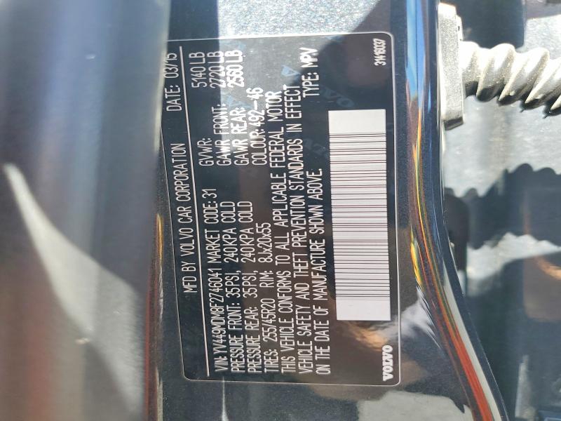 68321496 :رقم المزاد ، YV449MDM8F2746041 vin ، 2015 Volvo Xc60 مزاد بيع
