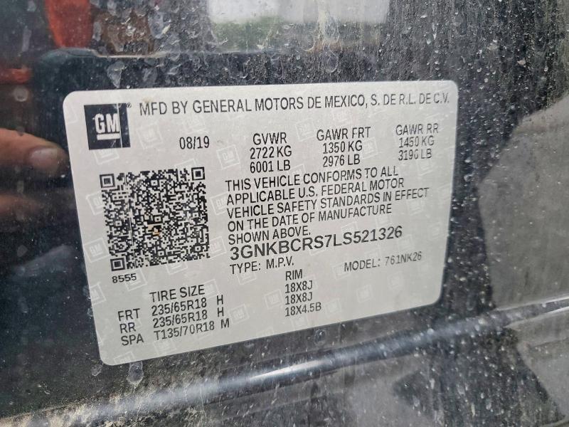 67545156 :رقم المزاد ، 3GNKBCRS7LS521326 vin ، 2020 Chevrolet Blazer مزاد بيع