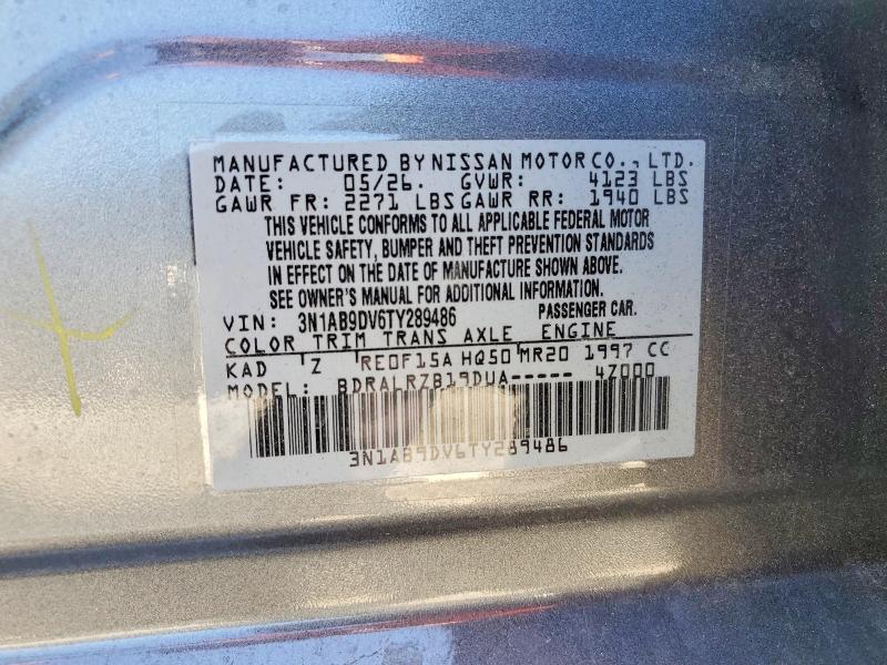 68959076 :رقم المزاد ، 3N1AB9DV6TY289486 vin ، 2026 Nissan Sentra مزاد بيع