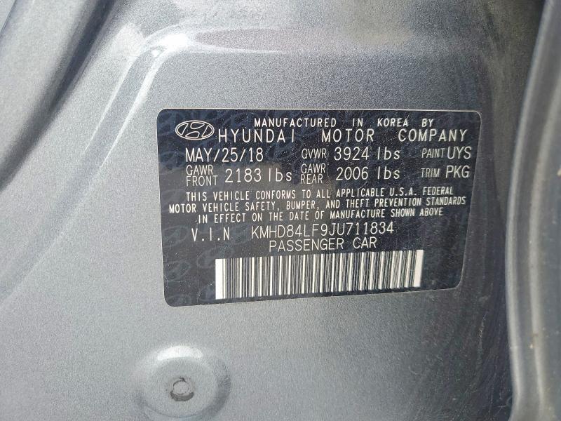 Продаж на аукціоні авто 2018 Hyundai Elantra, vin: KMHD84LF9JU711834, номер лоту: 70117786