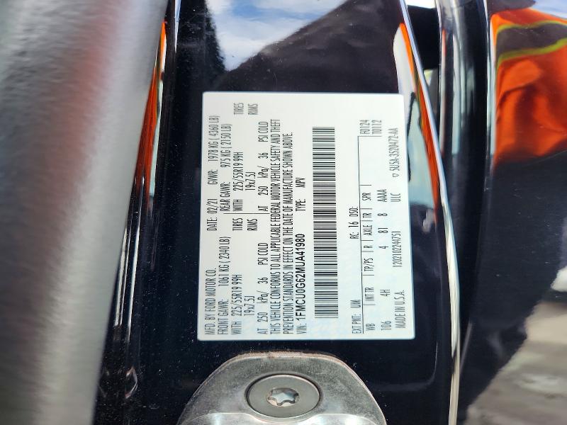 Продаж на аукціоні авто 2021 Ford Escape, vin: 1FMCU0G62MUA41980, номер лоту: 71019406