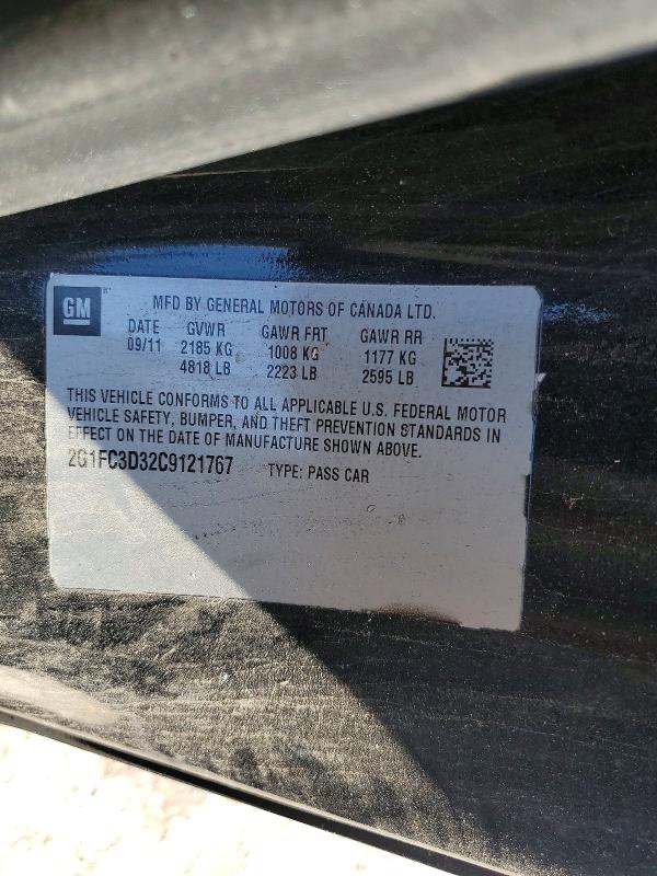 68896686 :رقم المزاد ، 2G1FC3D32C9121767 vin ، 2012 Chevrolet Camaro مزاد بيع