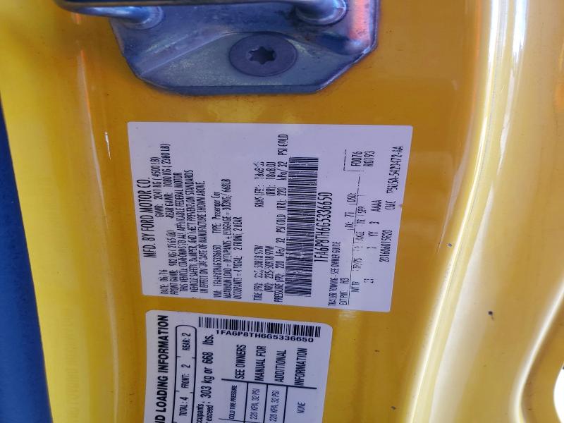 Продаж на аукціоні авто 2016 Ford Mustang, vin: 1FA6P8TH6G5336650, номер лоту: 67468686