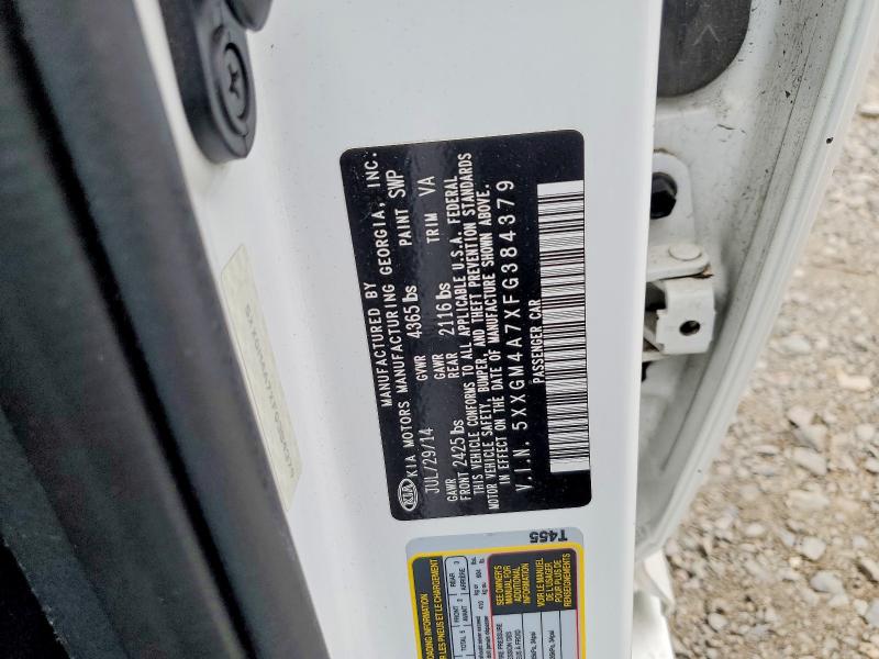 67932526 :رقم المزاد ، 5XXGM4A7XFG384379 vin ، 2015 Kia Optima مزاد بيع