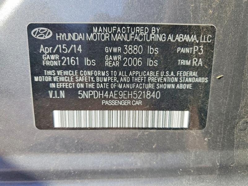 Aukcja sprzedaży 2014 Hyundai Elantra, vin: 5NPDH4AE9EH521840, numer aukcji: 68993806