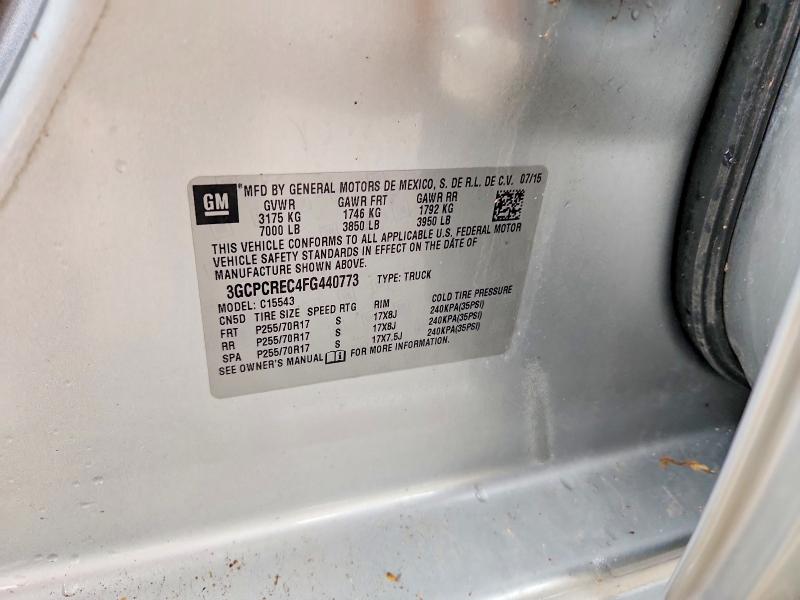 Aukcja sprzedaży 2015 Chevrolet Silverado, vin: 3GCPCREC4FG440773, numer aukcji: 71071606