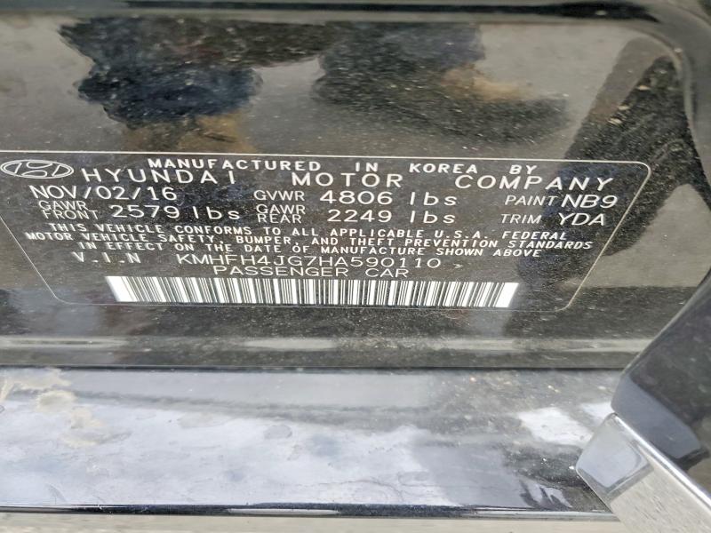 Продажа на аукционе авто 2017 Hyundai Azera, vin: KMHFH4JG7HA590110, номер лота: 67542926