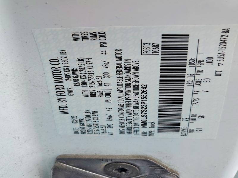 2023 Ford Transit Connect მანქანა იყიდება აუქციონზე, vin: NM0LS7S23P1552642, აუქციონის ნომერი: 67064176