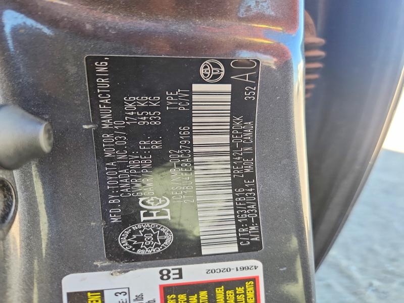 69001926 :رقم المزاد ، 2T1BU4EE8AC379166 vin ، 2010 Toyota Corolla مزاد بيع