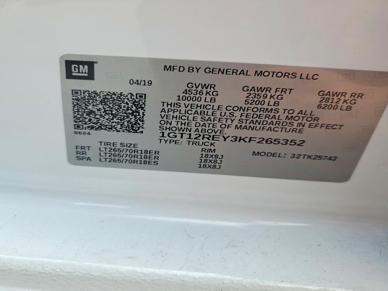 Продажа на аукционе авто 2019 Gmc Sierra, vin: 1GT12REY3KF265352, номер лота: 69101996