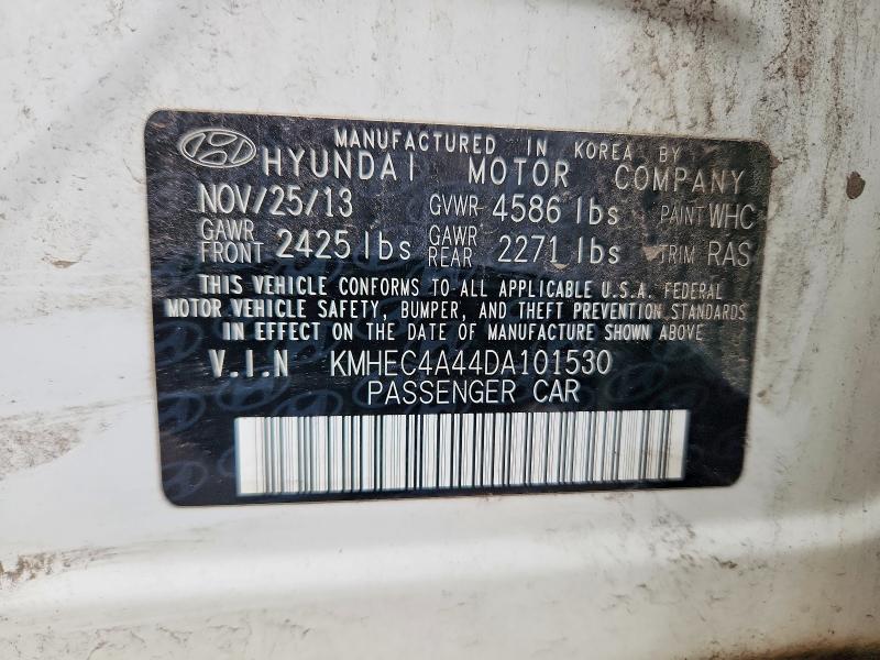 2013 Hyundai Sonata მანქანა იყიდება აუქციონზე, vin: KMHEC4A44DA101530, აუქციონის ნომერი: 71202196