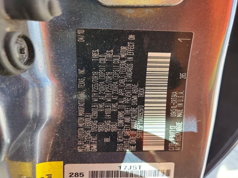 Продажа на аукционе авто 2010 Toyota Tundra, vin: 5TFRY5F11AX092970, номер лота: 68624556