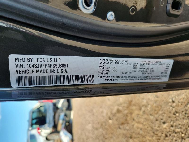 2023 Jeep Grand Wagoneer მანქანა იყიდება აუქციონზე, vin: 1C4SJVFP4PS503651, აუქციონის ნომერი: 68018516