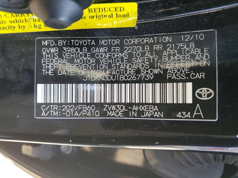 Auction sale of the 2011 Toyota Prius, vin: JTDKN3DU1B0267739, lot number: 67674006