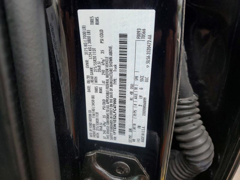 68434126 :رقم المزاد ، 1FTEW1E52LFC47990 vin ، 2020 Ford F150 مزاد بيع