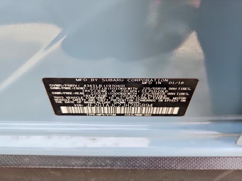 Aukcja sprzedaży 2018 Subaru Crosstrek, vin: JF2GTAJC2JH286894, numer aukcji: 70438646