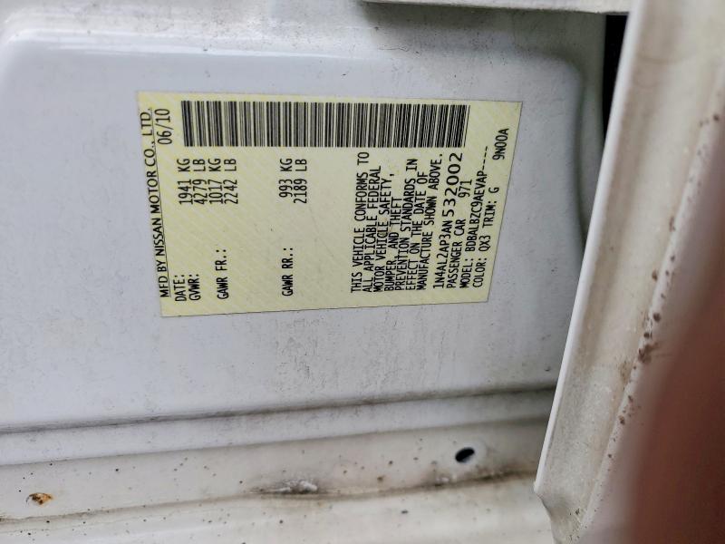 2010 Nissan Altima მანქანა იყიდება აუქციონზე, vin: 1N4AL2AP3AN532002, აუქციონის ნომერი: 69743526