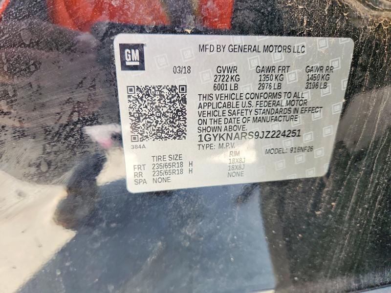 2018 Cadillac Xt5 მანქანა იყიდება აუქციონზე, vin: 1GYKNARS9JZ224251, აუქციონის ნომერი: 68642086