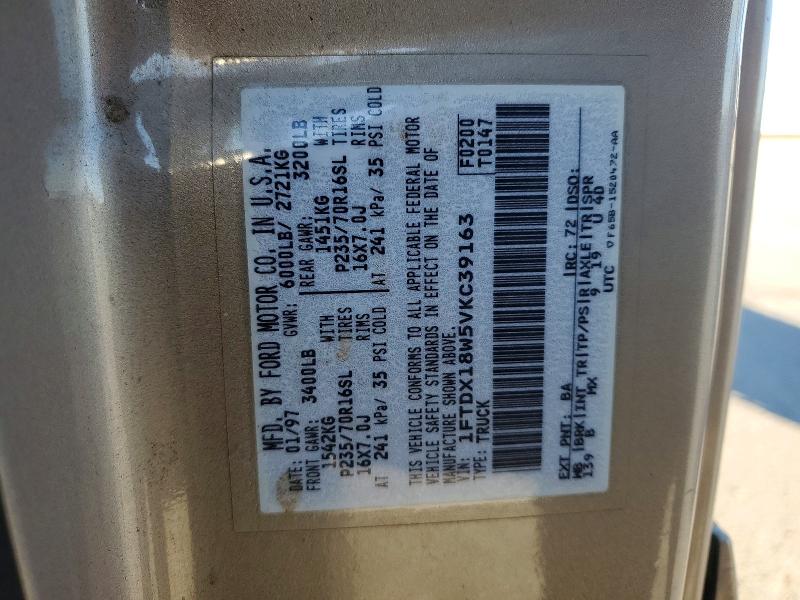 68663226 :رقم المزاد ، 1FTDX18W5VKC39163 vin ، 1997 Ford F150 مزاد بيع