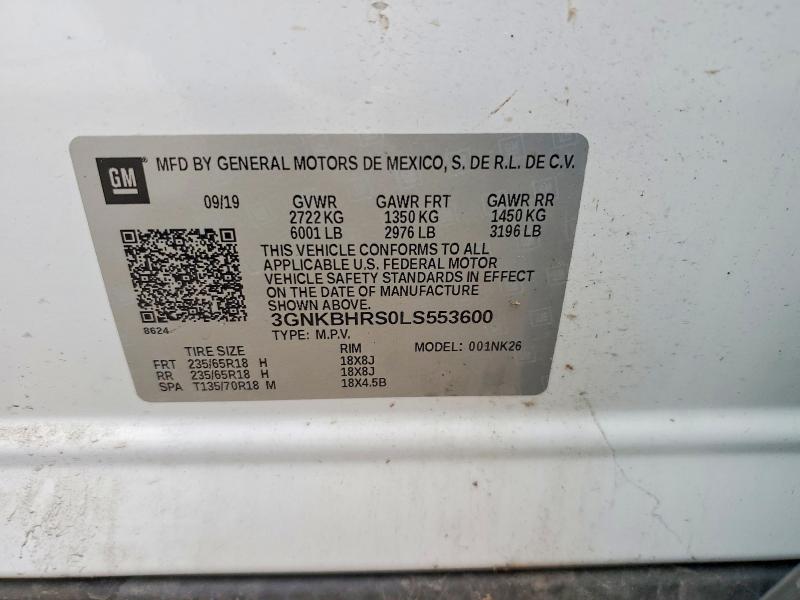 Aukcja sprzedaży 2020 Chevrolet Blazer, vin: 3GNKBHRS0LS553600, numer aukcji: 69805036