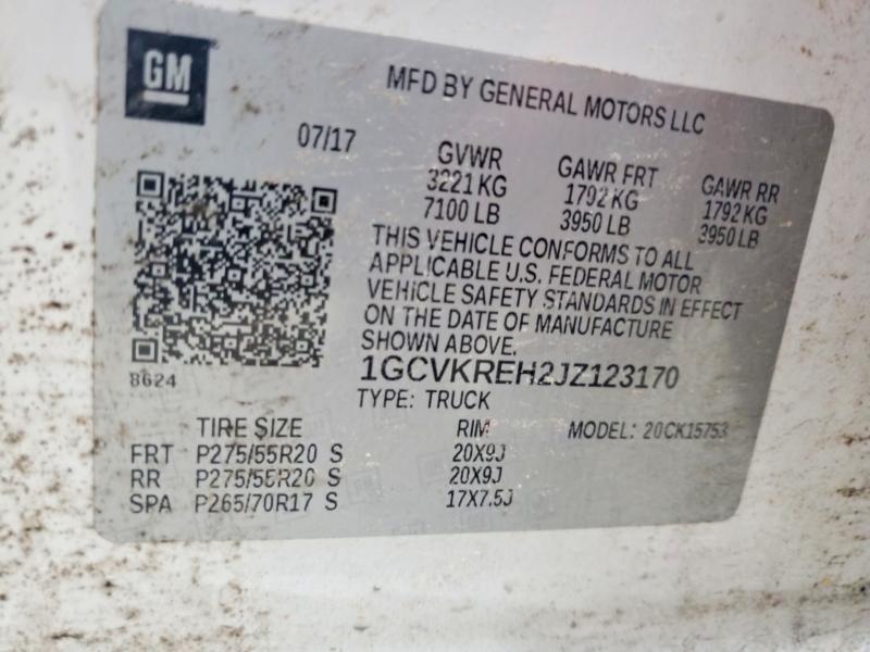 69505766 :رقم المزاد ، 1GCVKREH2JZ123170 vin ، 2018 Chevrolet Silverado مزاد بيع