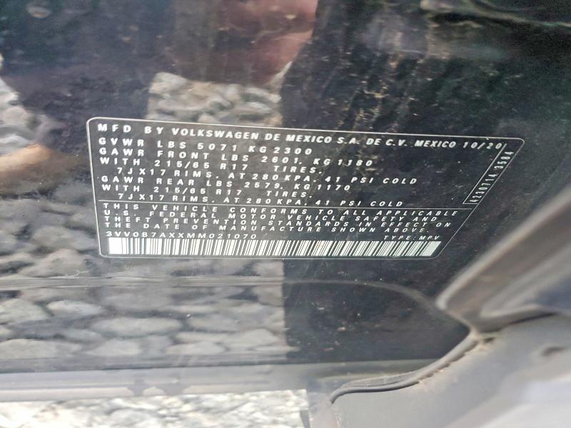 66860146 :رقم المزاد ، 3VV0B7AXXMM021070 vin ، 2021 Volkswagen Tiguan مزاد بيع