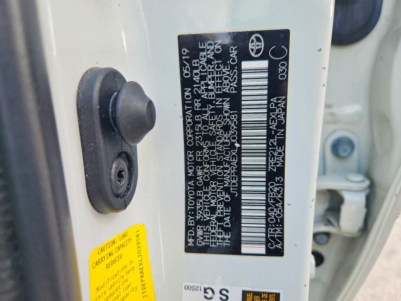 Aukcja sprzedaży 2020 Toyota Corolla, vin: JTDEPRAEXLJ039581, numer aukcji: 70279996