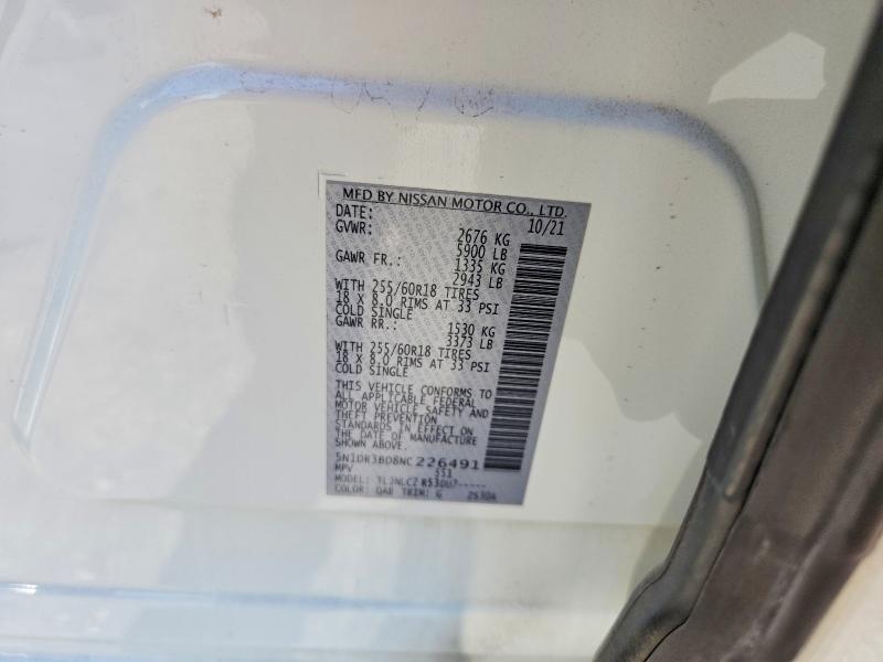 Продаж на аукціоні авто 2022 Nissan Pathfinder, vin: 5N1DR3BD8NC226491, номер лоту: 68532786