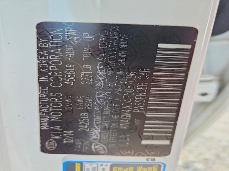 68814616 :رقم المزاد ، KNAGM4AD4F5087096 vin ، 2015 Kia Optima مزاد بيع