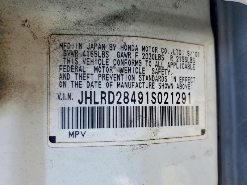 69630846 :رقم المزاد ، JHLRD28491S021291 vin ، 2001 Honda Cr-v مزاد بيع