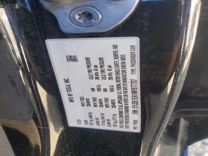 Продаж на аукціоні авто 2021 Tesla Model 3, vin: 5YJ3E1EA1MF877707, номер лоту: 71046006